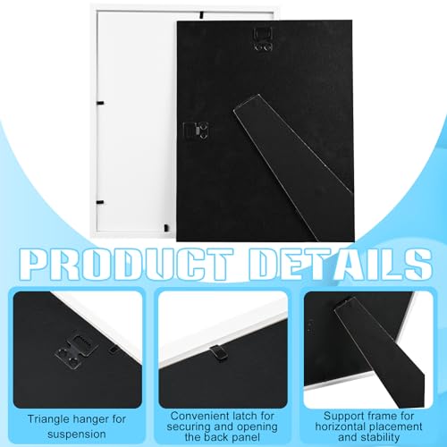 4 Pack 8*10 Shadow Box Frame, Shadow Boxes Display Cases 3D Wood Deep Shadow Box Plexiglass Shadow Boxes with Adhesive Tape for Photos, Dried Flowers, Valentines Day Handicrafts Picture Frame(White) - color: 4pcs-white, size: 8*10