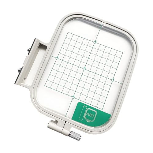 Tarjenle Embroidery Hoop Frame, Professional Stretch Frame for Brother Sewing Machine, Grid Hoop, for NV500/NV500D/NV900/NV950D/NV180/P-1000/PE-300S/PE-400D/EMS10/ZZ3-B140 (White, 100x100mm) - size: 100x100mm