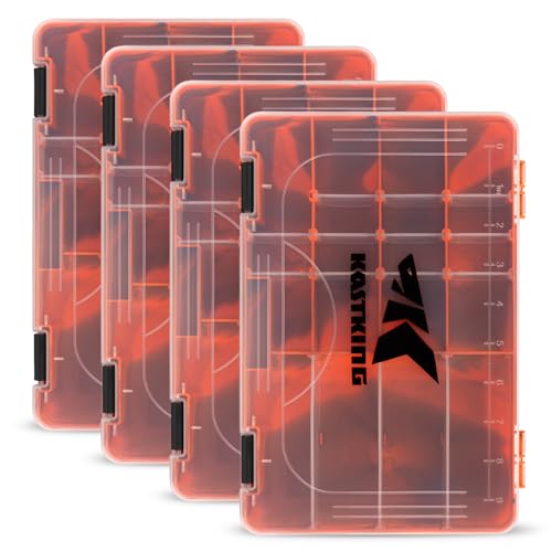 KastKing Utility Tackle Boxes, 3600 and 3700 Fishing Tackle Trays - color: Orange Camouflage, size: 3600(4Pack)