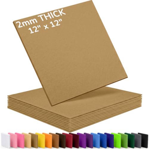 2mm Stiff Felt Sheets 12" X 12" (10 Pack, Camel) - color: Camel