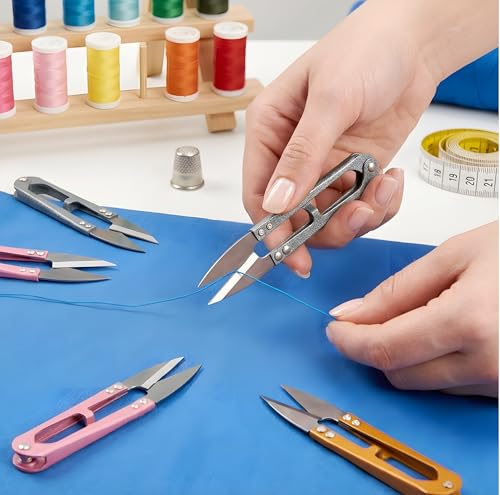 6 Pcs 4.1 Inch Sewing Scissors Thread Snips, High-Carbon Steel Yarn Snips, Thread Snippers, Sewing Snips Thread Cutter Scissors for Stitch, Knitting, Mini DIY Supplies, Crafts - style: 6Pcs Sewing Scissors