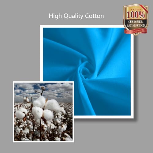 TOPDesign 1-Pack Super Strong Large 12oz Cotton Canvas Tote Bag, Reusable Grocery Shopping Cloth Bag, Fashionable Two-Tone Tote for Crafts, DIY Your Creative Designs - color: Ocean Blue