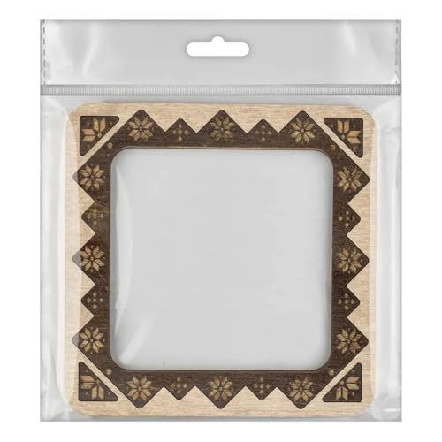 Magnetic Embroidery Hoop Medium – 4"x4" Inner Size, Square Wooden Hoop for Perforated Paper & Plastic Canvas, Nordic Light Wood Finish | FLMP-029 - color: Nordic