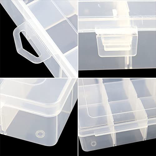 5 Pack 18 Compartment Organizer Box with Parkical Adjustable Dividers, 18 Grids Plastic Storage Container for Jewelry, Craft DIY, Bead Organizer, Sewing, Dip Powder, Hair Accessories - size: 5 Pack 18 Compartment Organizer Box