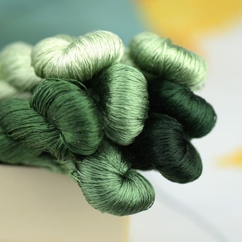 Natural 100% Silk Thread, Handmade Embroidery Thread Silk Floss 7 Colors 110m Each (19) - color: 19
