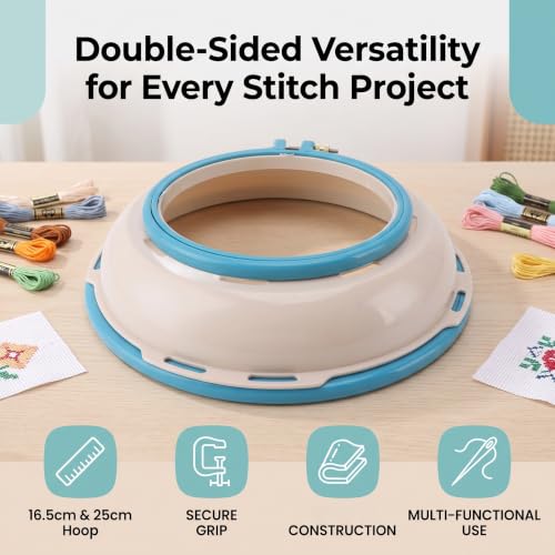 GLOGLOW Embroidery Stand Hoop, 360° Rotation, Double Sided Design - style: 1