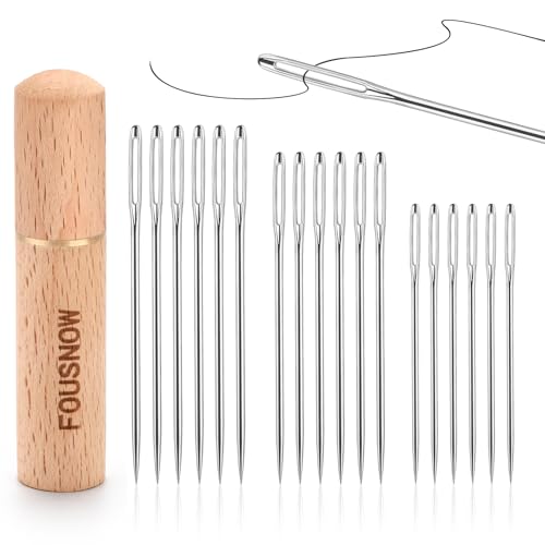 18 PCS Steel Sewing Needles, Embroidery Large Eye Needles for Hand Sewing - size: 18 Pcs