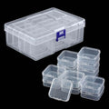 SUTOKAKA 14Pcs Small Bead Organizers with Plastic Storage Box, Mini Clear Jewelry Bead Container, Small Components Holder Case for DIY Nail Art, Bracelet & Earring Crafting - size: 14S+1L