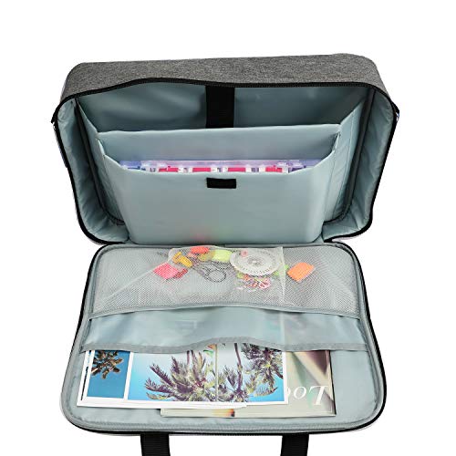 Embroidery Project Bag, Embroidery Kits Storage Bag,Multifunctional Bag for Crochet Hooks Embroidery Floss Organizer String Bracelet Kit Sewing Thread Accessories - color: Grey