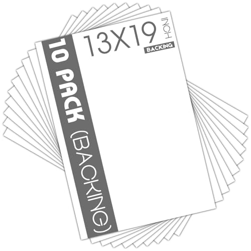 Mat Board Center 13x19 Backing Boards, 10 Pack White Backboards for Frames - size: 13x19