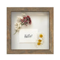 FrameWorks 8x8 Driftwood Wooden Shadow Box Frame – Soft Felt Back, Tempered Glass, and Included Elegant White Ball Push Pins - color: Brown, size: 8"x8"
