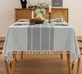 Waterproof Outdoor Rectangular Tablecloth, Gray Stripe, 55 x 102 Inch - color: 02-dusk Gray Stripe, size: 102" x 55" (Rectangular)