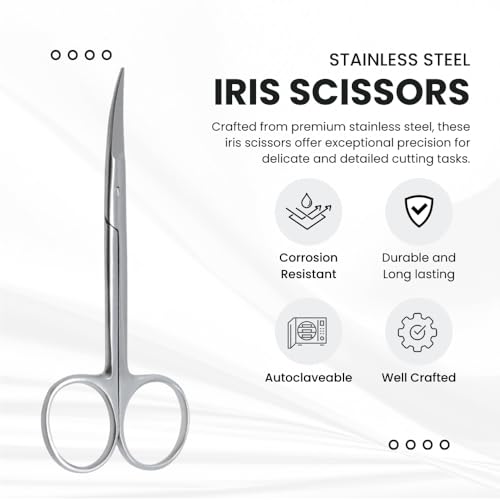 Surgical Iris Scissors 4.5" Straight Micro Suture Medical Shears 3 Pack
