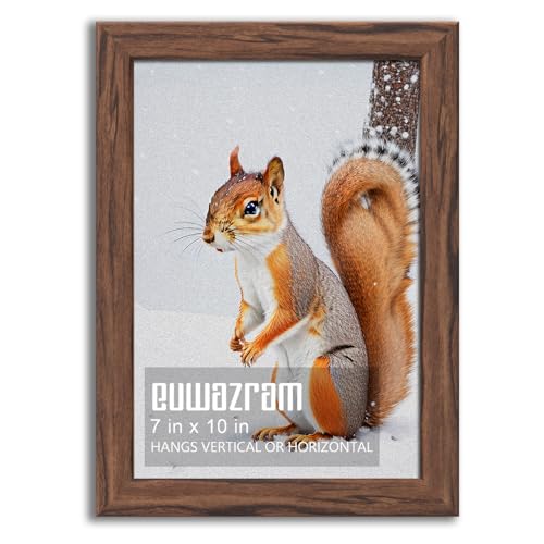 Rustic Walnut 7x10 Frame - Single Frame, 7 x 10 Poster Frame for Artwork, Puzzles, Photos and Movie Posters Picture Frames - size: 7" x 10"