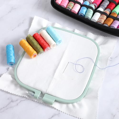 5 Pieces 5 Sizes Square Embroidery Hoops, ABS Plastic Embroidery Hoops for DIY Embroidery Craft
