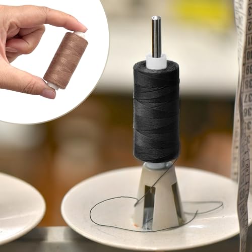 Quacc 6 Colors Sewing Thread Kit Strong Polyester Quilting Thread 393 Yards Per Spools for Machine DIY Hand Sewing (Black Series)