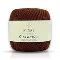 S Sensy Classic Size 10-Mercerized Giza Cotton #0 Lace Yarn Brown 618 Yards - color: Brown, size: 1 Skein