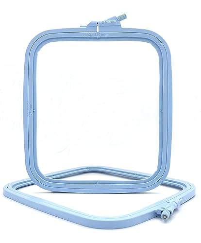 Nurge Square Embroidery Hoop - Plastic Cross Stitch Frame for Needlepoint & Embroidery - Adjustable Craft Hoop - Blue - No:3 (Medium) - color: Blue, size: No:3 (Medium)