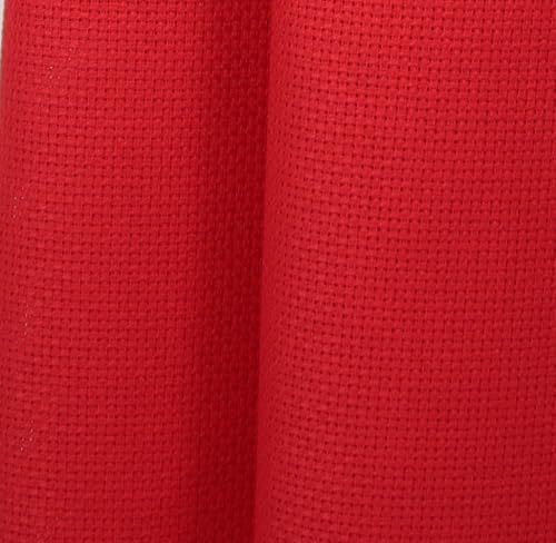 KCS 16 Count Cotton Cross Stitch Aida Cloth Needlework Fabric (Red,19" x 28") - color: Red, size: 19" x 28"