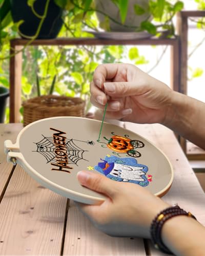 TINDTOP Halloween Embroidery Kit for Adult, Embroidery DIY Starter Kit - color: Halloween 4 Kits