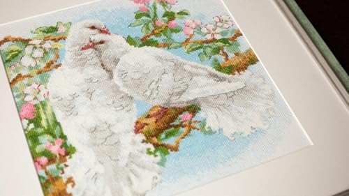 RIOLIS 1856 White Doves Counted Cross Stitch Kit 9.84 x 9.84 in - style: White Doves 1856