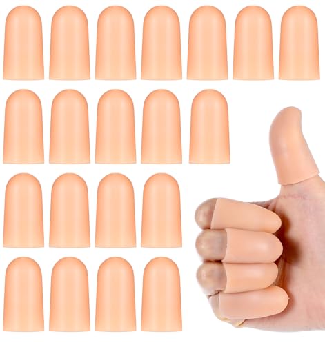 Thumb Protector, 20 Pcs Rubber Thumb Protector for Wounds (Skin Color)