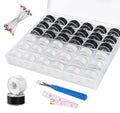 36pcs 18White+18Black 40S/2 Prewound Bobbin Thread Set - color: Black & White (36PCS)