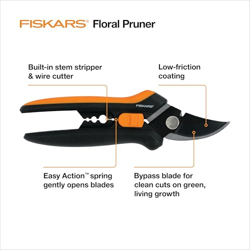 Fiskars Floral Bypass Pruning Shears, Garden Clippers for Deadheading - style: Floral Pruner