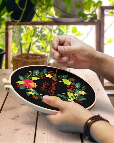 TINDTOP Christmas Embroidery Kit for Adult, Embroidery DIY Starter Kit - color: Christmas 4 Pack