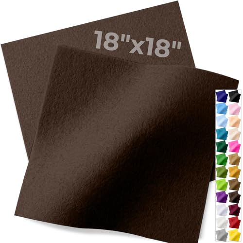 IONTACH 18" X 18" Soft Felt Sheets 1.6mm Thick (2 Packs, Brown) - color: Brown