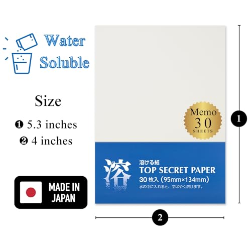 ONAO Water Soluble Paper Sheets Memo Size 4" x 5.3" (30 Sheets) Inkjet & Laser Printable for Artwork, Craft, Print, Candle, Made in Japan (47366) - style: Memo (30)