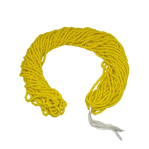 11/0 Glass Seed Beads for Jewelry Making Kit, 2 mm, 12 String Hanks (Dark Yellow) - color: Dark Yellow