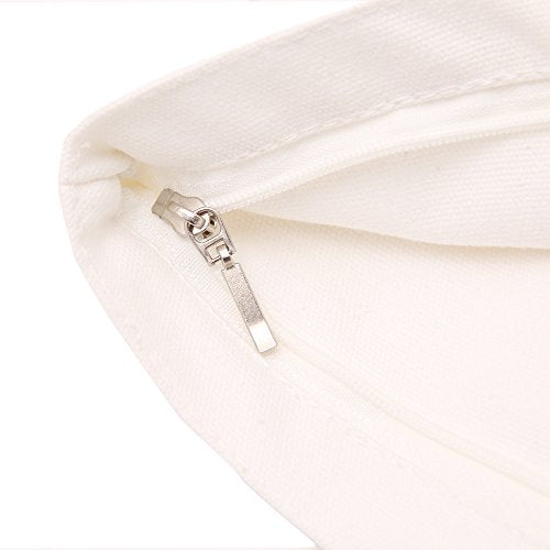 Multi-purpose Cotton Canvas Zipper makeup Bag Pouch 4-pack - color: White