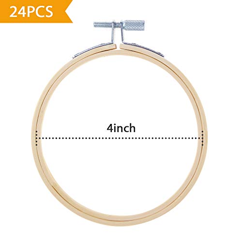 Caydo 24 Pieces 4 Inch Embroidery Hoops Bulk - style: 4 Inch