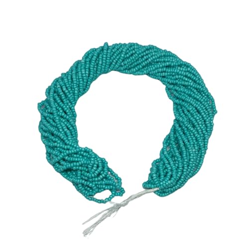 11/0 Glass Seed Beads for Jewelry Making Kit, 2 mm, 12 String Hanks (Turquoise) - color: Turquoise