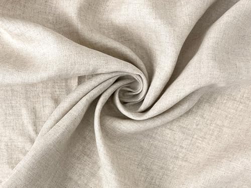 100% Linen Fabric – Lightweight – Two-Tone Effect – Pre-Washed Soft & Breathable – 52" Wide – by The Linen Lab (Natural, 3 Yard pre Cut) - color: Natural, size: 3 yard pre cut