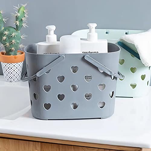 Portable Shower Caddy with Handle Plastic Shower Basket, 2 Pack, Grey - color: Grey, size: 2 Pack