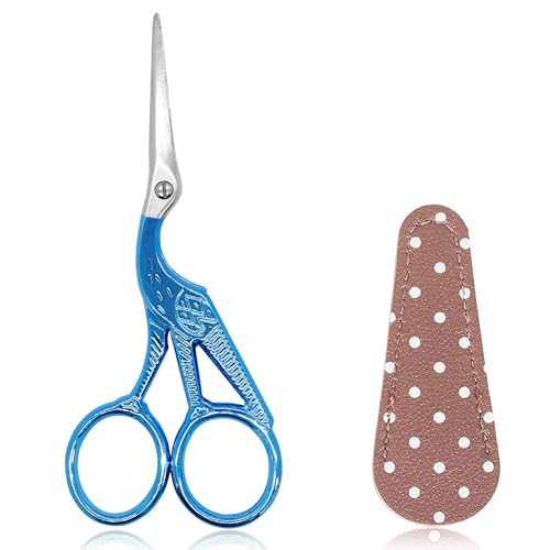 BIHRTC 4.5" Protect Cover Scissors, Stainless Steel for Handcraft - color: Deep Blue, size: 4.5inch