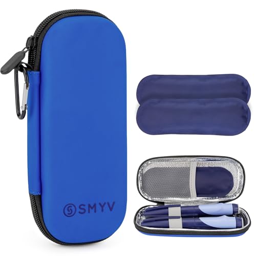 SMYV Insulin Cooler Travel Case with 2 TSA Approved Ice Packs, Blue - color: Eva Blue