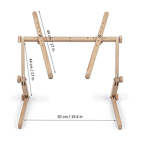 Needlework Table and Lap Hands-Free Stand Scroll Frame or Hoop Holder Made of Organic Beech Wood Tapestry Cross Stitch Embroidery Frame Holder
