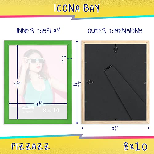 Icona Bay 8x10 Green Picture Frame - Solid Wood, Pizzazz Collection - color: Green, size: 8x10