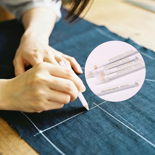 6pcs Fabric Markers for Sewing Pen, Water Soluble Tailors Chalk (White) - color: White