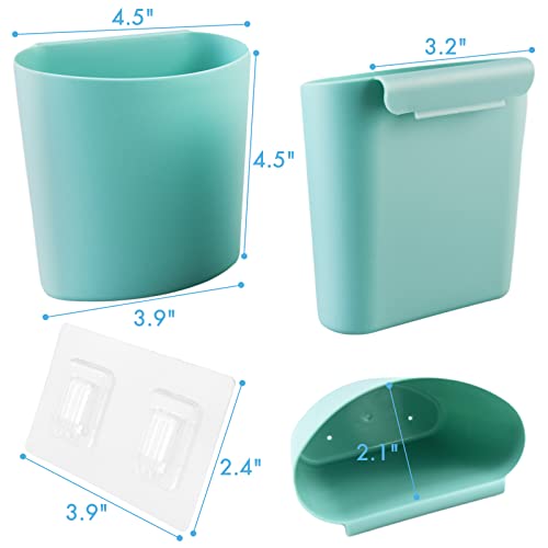 4 Pack Wall Caddy Pen Holders, Pink & Green Pencil Cups Storage Organizer - color: Pink & Green