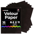 Hygloss Velour Paper 8.5 x 11, Soft Flocked Craft Paper, 10 Sheets Black - color: Black