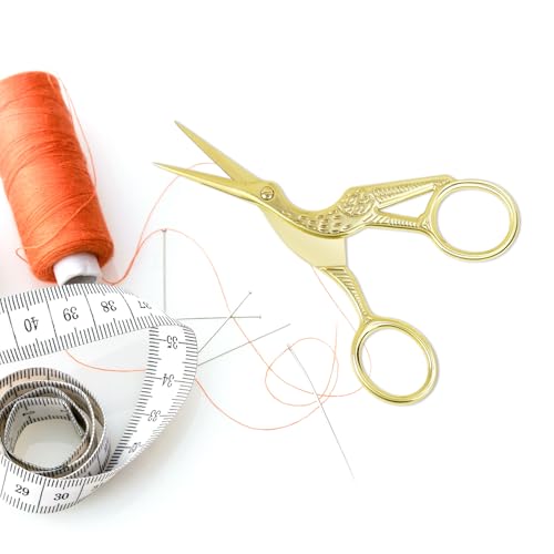Golden Stork Embroidery Scissors Stainless Steel Sharp Tip Sewing Scissors for Everyday Use, Art Work, Needlework (1 Pcs 4.5Inch) - style: 1 Pcs 4.5Inch