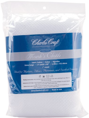 DMC Charles Craft Charles Craft Monk's Cloth Aida - 7 Count - 60"X2 (White) - color: White