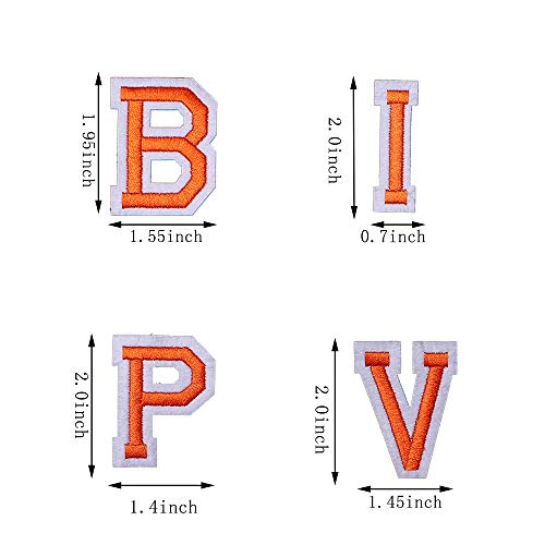 J.CARP 104Pcs Orange Alphabet A to Z Patches, Iron on Sew on Letters for Clothing, Hats, Shoes, Backpacks, Handbags, Jeans, Jackets etc. - color: 104pcs, Orange