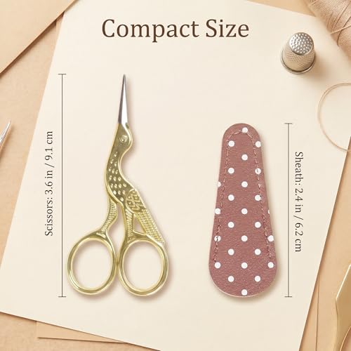 BIHRTC 3.6inch Little Embroidery Scissors Sharp Stainless Steel Tip Sewing - color: Gold, size: 3.6inch