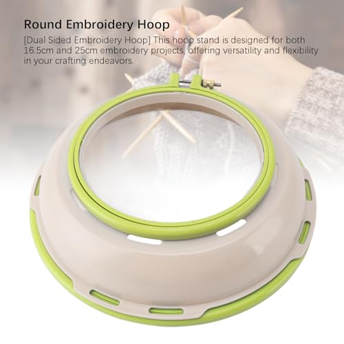 Double Sided Punch Needle Stand Hoop Frame, Embroidery Stand Hoop for Cross Stitch Quilting 16.5cm 25cm (Green) - style: Green