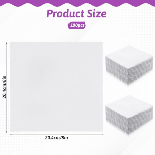100 Pack 8-inch Cotton Fabric Squares, 8″ Precut Cotton Fabric Squares, Solids White Charm Pack, White - color: White, size: 8″